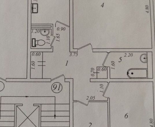 Сотувда 3 хонали квартира, 72 м²