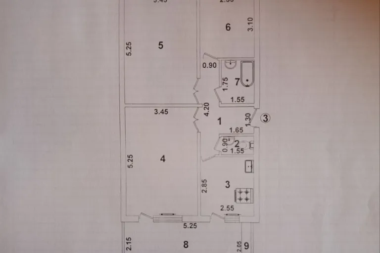Сотувда 3 хонали квартира, 74 м²