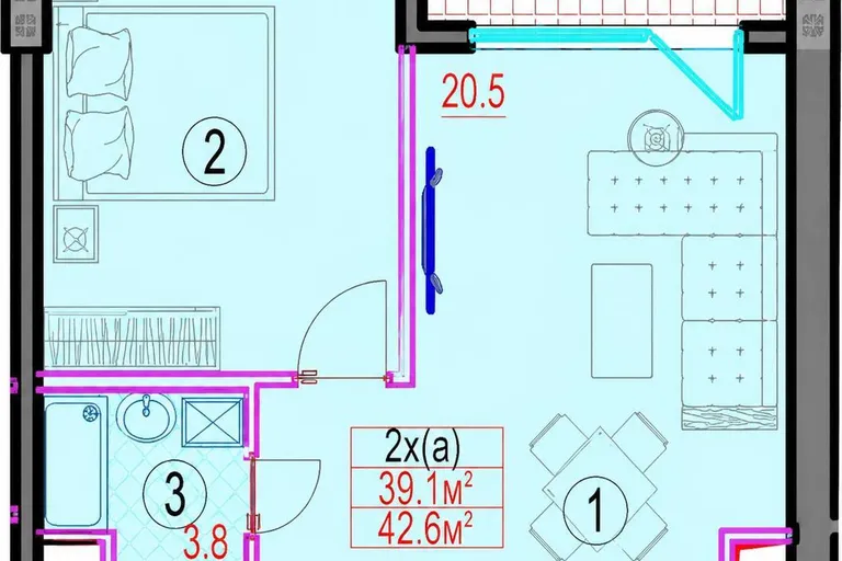 В продаже 2-комн. квартира, 42 м²