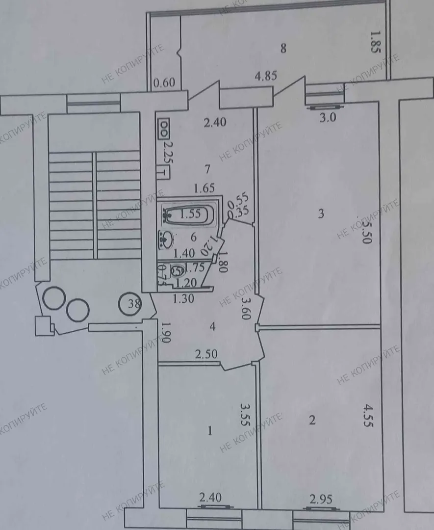Сотувда 3 хонали квартира, 59 м²